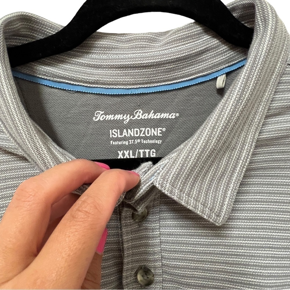 TOMMY BAHAMA Men’s Gray Island Zone Polo Shirt, Size XXL - Picture 2 of 10